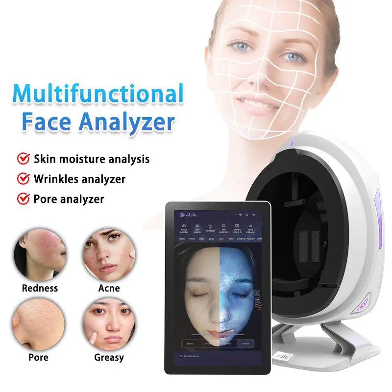Digital 3d AI  Mirror Intelligent Skin Test Analyzer 36 Million HD Camera Facial Scan Device Face Scanner Skin Analyzer Machine