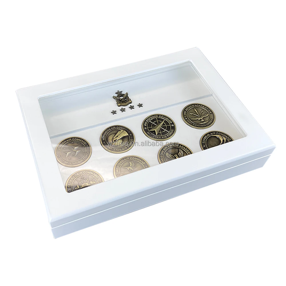 Qatar Football championship Medal Commemorative Medallion Medal White Matte Paint championship ring Display Wooden Box