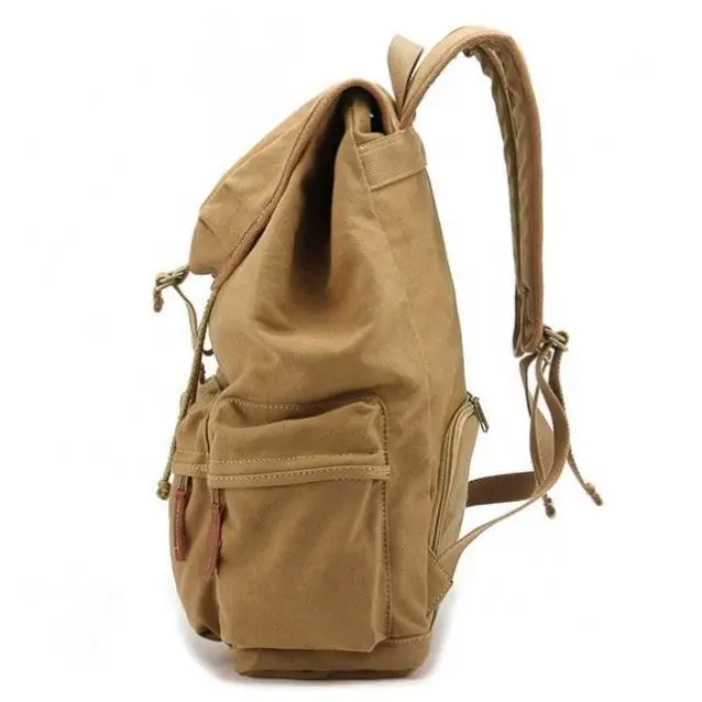 Solid And Durable Feature Pack SLR Deluxe Camera Canvas Leather Backpack Everyday Carry Camera Bag Dedicated To Video Bloggers
