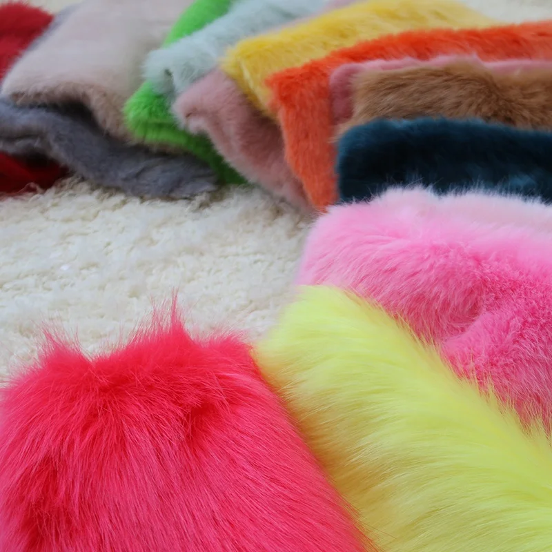 
Ready to Ship Long Hair Faux Fox Fur Fabric Fake Fur 