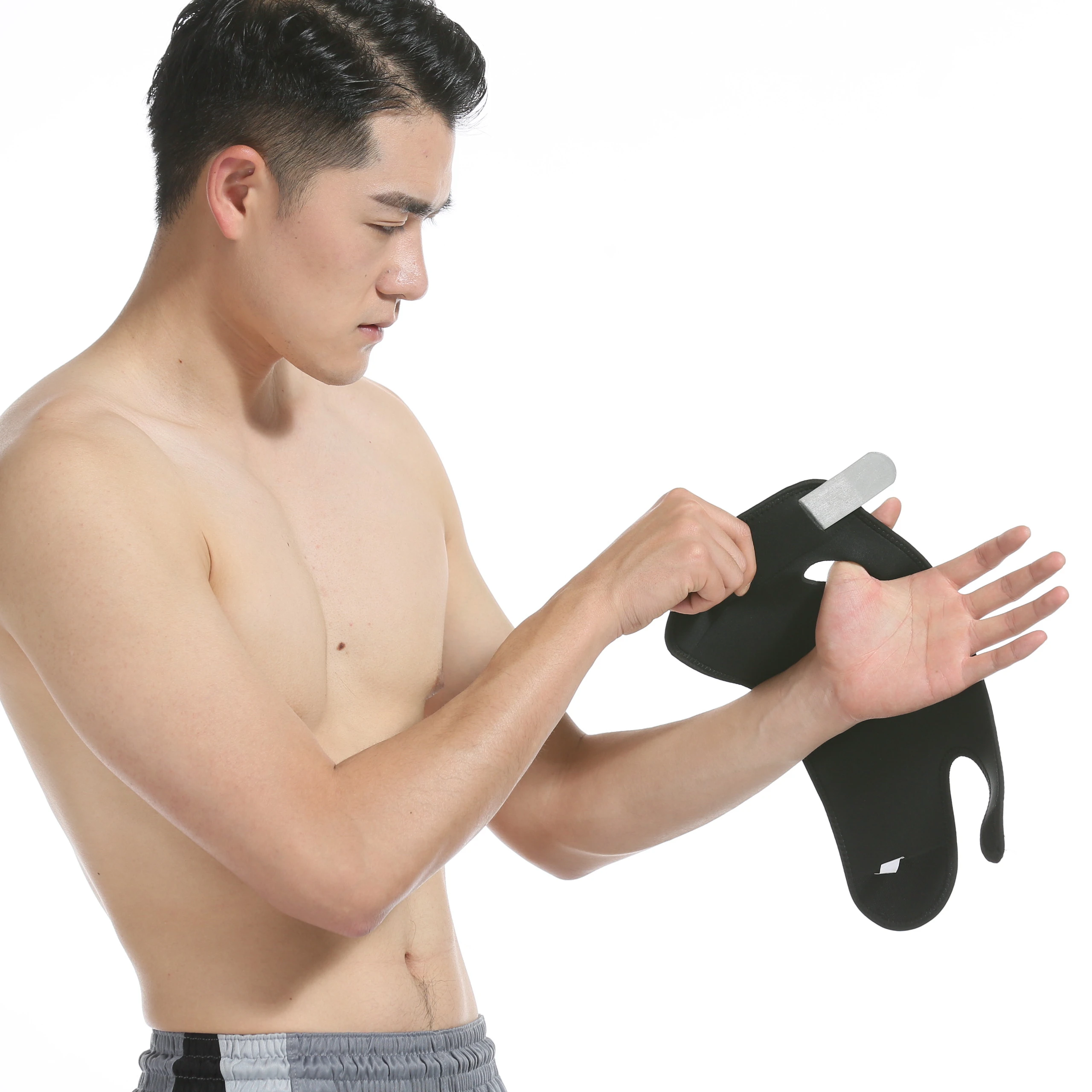 Custom logo comfortable removable steel wrist bands compression wrist splint support adjustable neoprene wrist brace