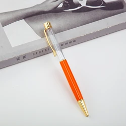 2019 Hot Sales Empty Tube Ballpoint Pen YiWu Gold DIY Filling Glitter Floating Ball Pens with Rhinestone
