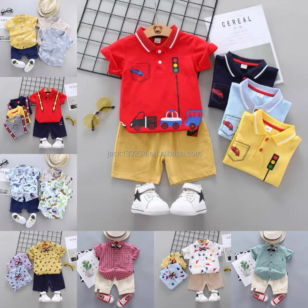 2022 latest popular good quality 100% Cotton baby shorts set boy summer clothes