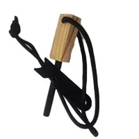 WHOLESALE CUSTOM EMERGENCY FLINTSTONE FIRE STEEL  MAGNESIUM LIGHTER FLINT WOOD HANDLE FIRE STARTER
