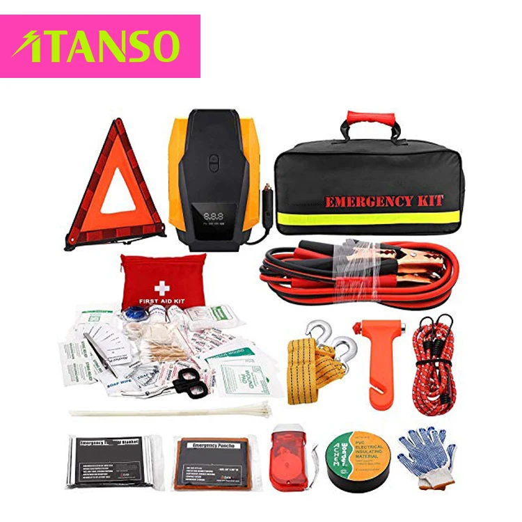 Car Emergency Kit Assistance Car Kit Roadside Assistance Kit With Digital Air Compressor