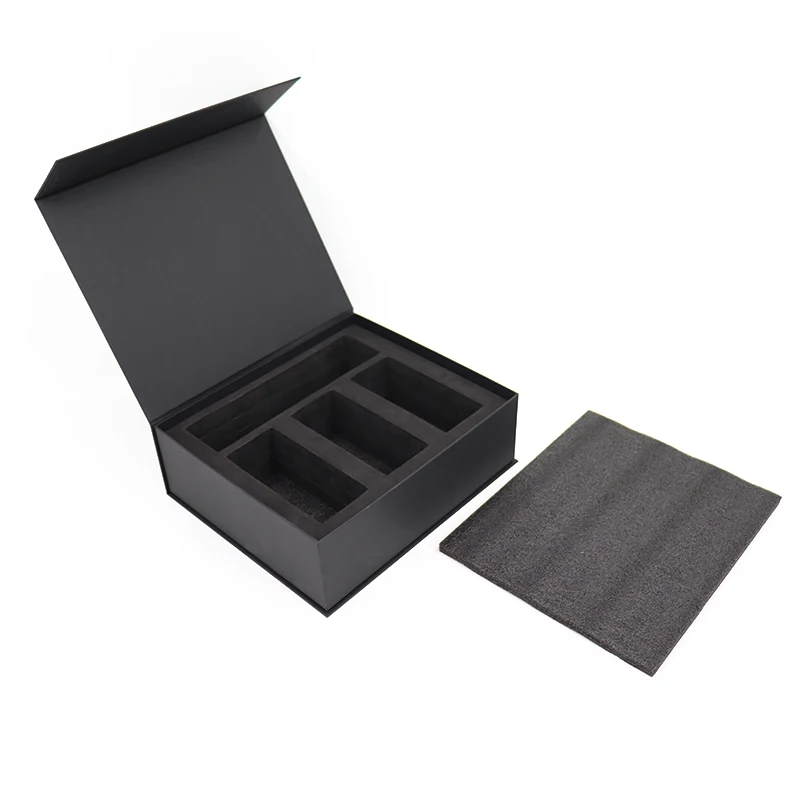 Luxury Black Book Shaped Rigid Cardboard Foldable Gift Box Custom Print Paper Clamshell Magnetic Gift Box With Insert