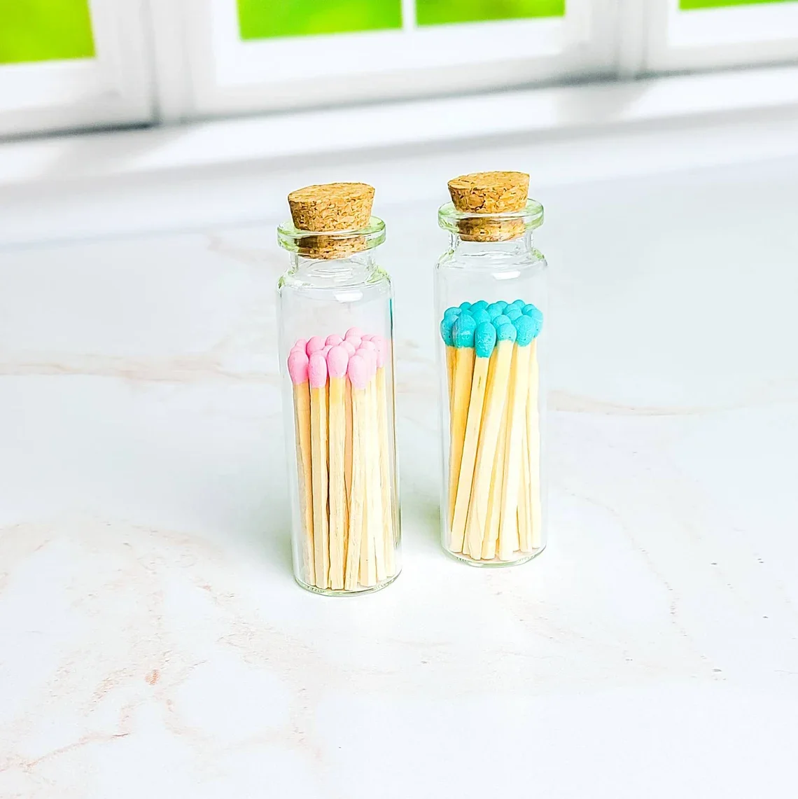 wholesale 4.8cm matchsticks custom colored head safety matches in glass jar
