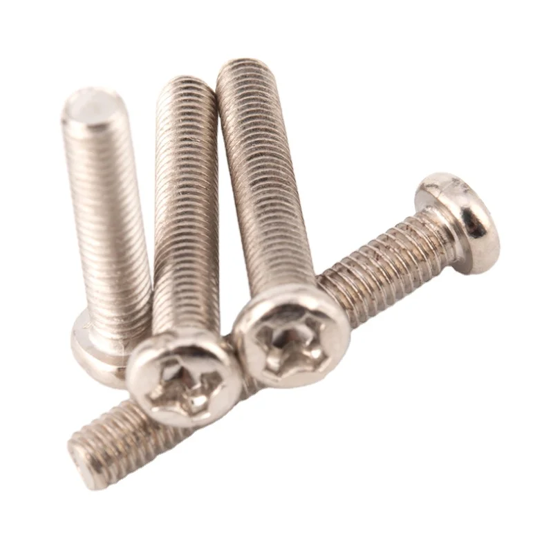 Quality Carbon Steel Grade 4.8 Class 10.9 B7 Nickel Plated Cross Recessed Small Pan Head Bolt 7985