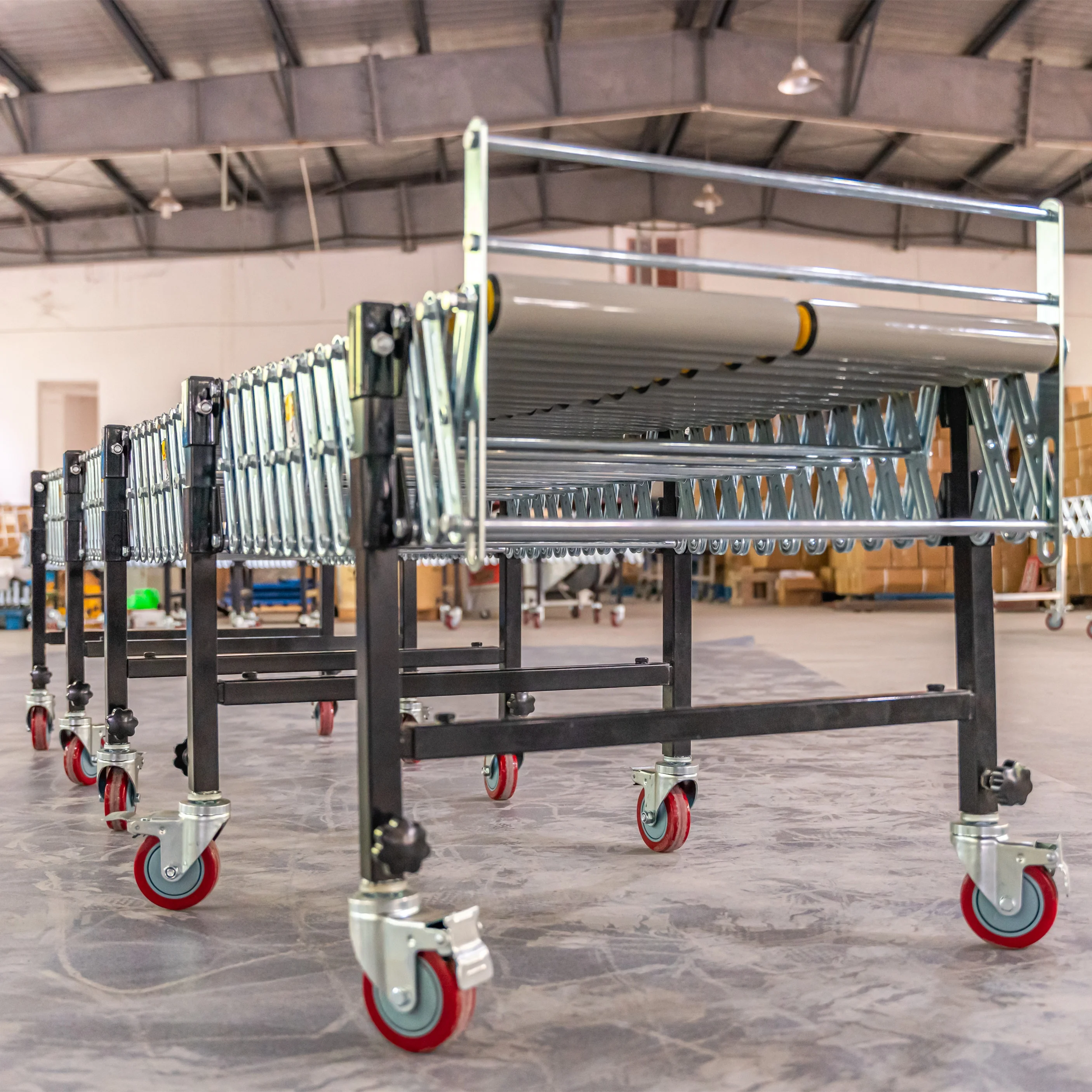 Тяжелый гибкий роликовый конвейер для разгрузки контейнеров