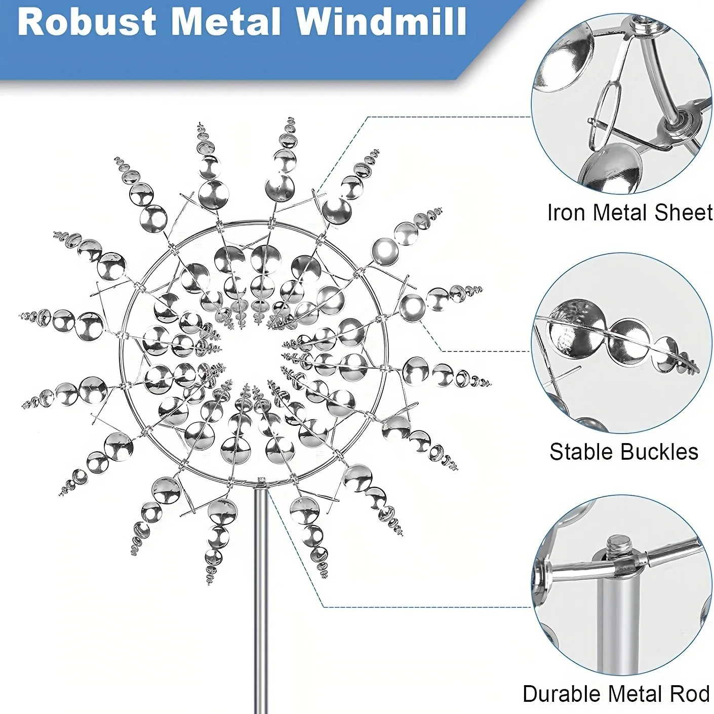 Magical Kinetic Metal Windmill Spinner Unique Wind Powered Catchers Creative Patio Garden Lawn Outdoor Courtyard Decoration