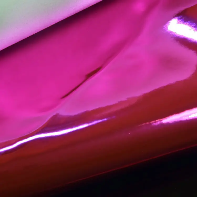 Iridescence Laser Metal Mirror Synthetic Faux Leather Holograpic Polyurethane Fabric for Costume