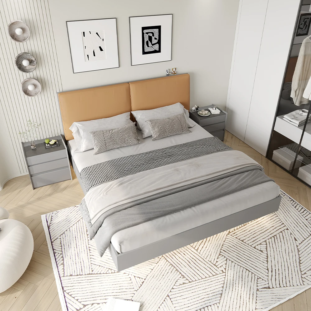 Luxury Modern Solid Wood Beds With Air-operated Storage Bedroom Furniture Wooden Bed With Cabinet For Bedroom