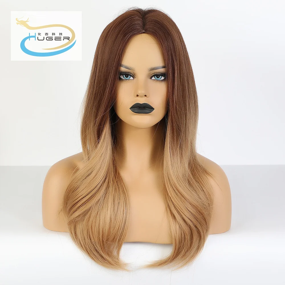 
 Средний разделение коричневый Омбре золотые кудрявые волосы микро завитки Натуральная Розовая эластичная сетчатая шляпа  