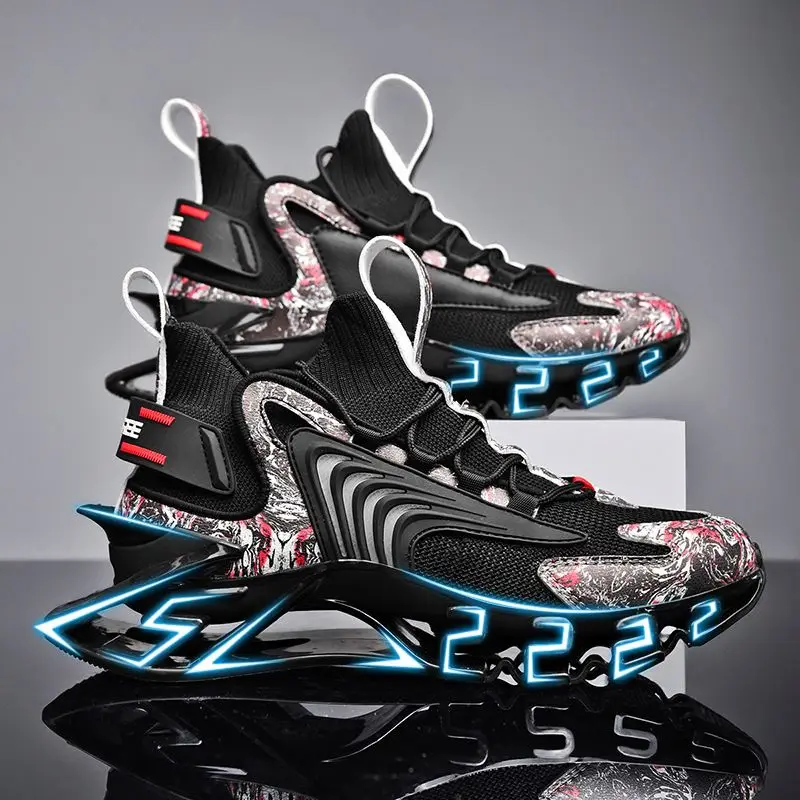 2024 New Running Shock Absorption Sneakers Cool Men Fashion Skateboard Shoes Lightweight Chunky Sports Shoes