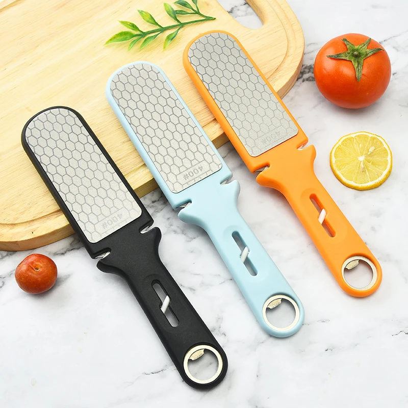 Multifunctional 6 in 1 Diamond Sharpening Plate Knife And Scissors grinding tool Kitchen accessory knife sharpener