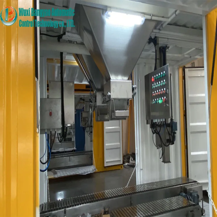 Port unloading movable box type packaging machine sand fertilizer bulk grain transportation packaging equipment