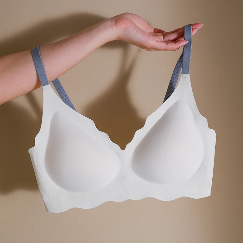 Women Invisibles Wirefree Bra Underwear Lightly Bralette Brassieres Sosten Sujetador Ice Silk Seamless Bra