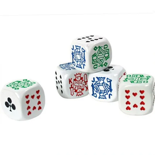 6 sides 20mm acrylic poker dice for games with colorful designs
