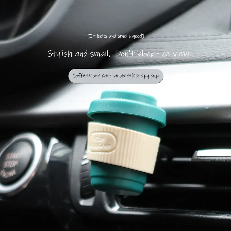 Car air outlet aromatherapy coffee cup mini car air outlet perfume gardenia flower fragrance