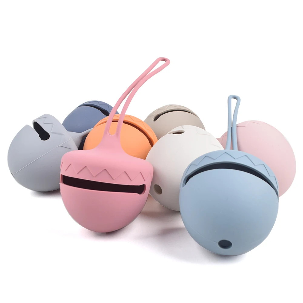 Cartoon Acorn Shape Soft Flexible Silicone Pacifier Holder Case For Baby Pacifier