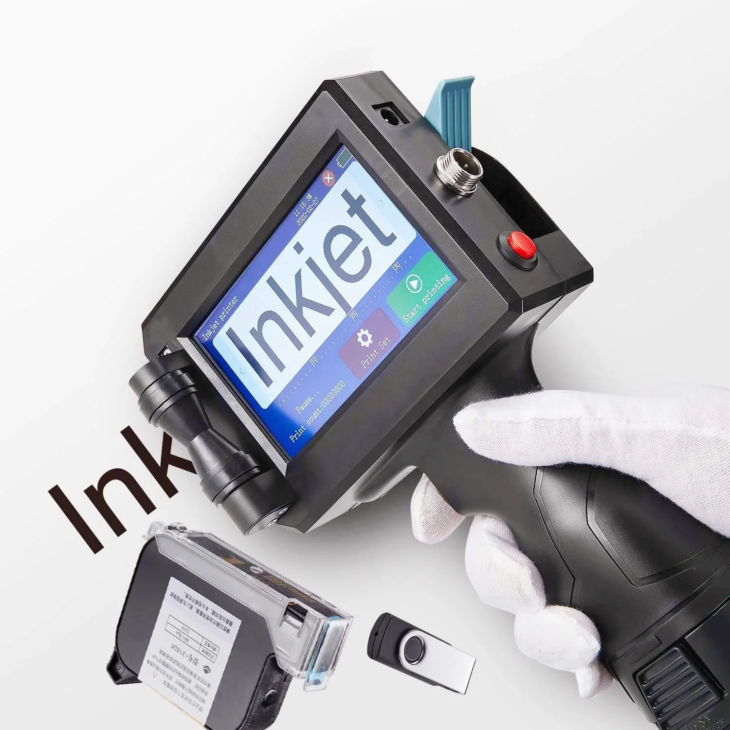 Portable Handheld Inkjet Printer for Board Stone Metal pipe Code Printing Machine for plastic carton eggs