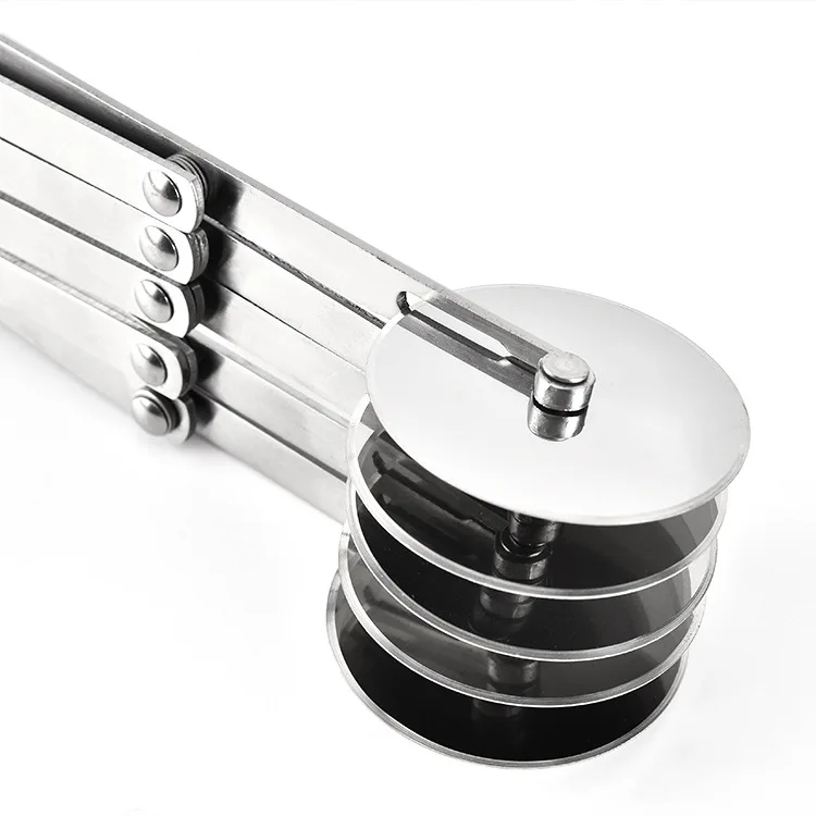 Adjustable 3/5/7 Wheels Stainless Steel Pizza Cutter & Pasta Roller Baking Type Dough Cake Noodles Peeler & Rocker Pastry Cutter