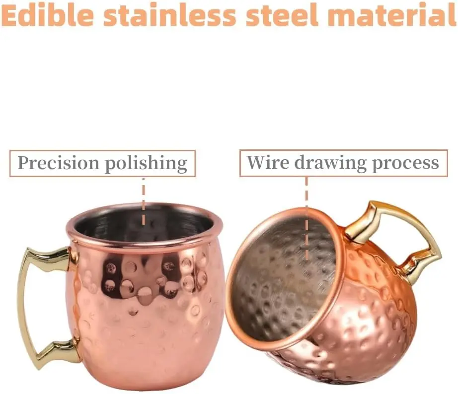 Mini 2-Ounce Copper Plated Stainless Steel Mug Espresso Mini Shot Cup