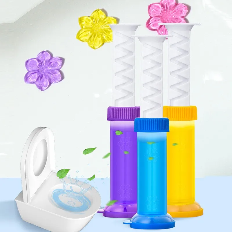 Wholesale 2024 Flower Toilet Gel Stamp Cleaner Creative Deodorant Syringe Toilet Cleaning  Fresh Air Gel