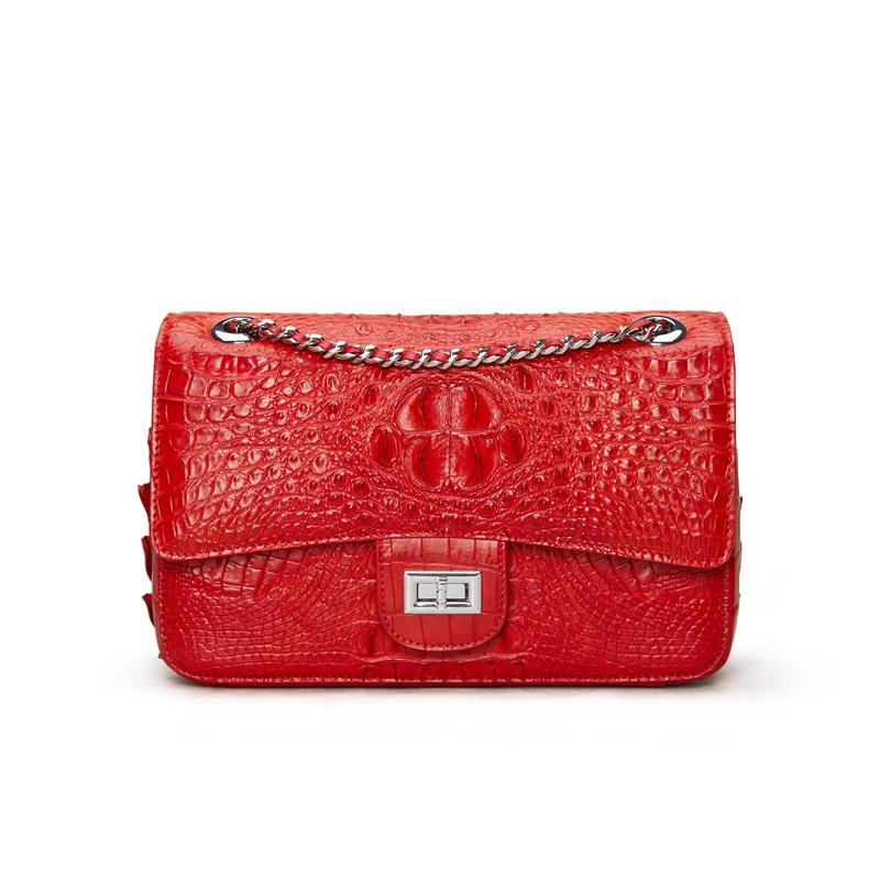 Luxury Designer Classic Modern Women Luxury Genuine Crocodile Leather Crossbody Shoulder Flap Bags Handbag Famous Brand Purse