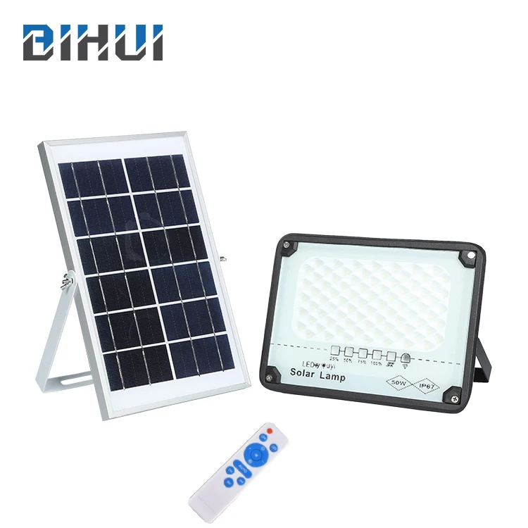 Простая установка алюминиевая умная наружная Ip67 водонепроницаемая 50 Вт 100 Вт 200 Вт 300 Вт Светодиодная Солнечная прожекторная лампа