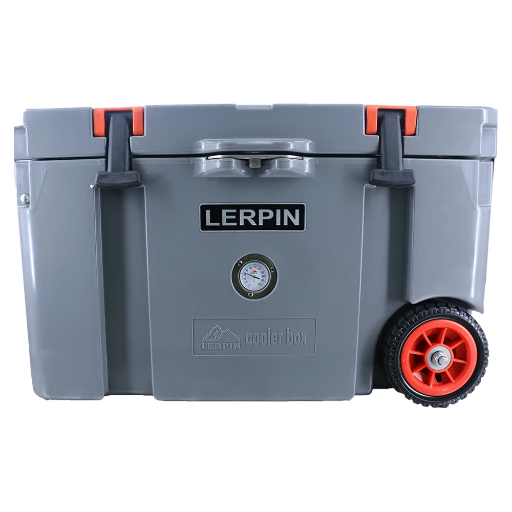 
LERPIN 50QT-D 2020 Cooler Boxes stand with high impact resistant lid cooler box wheels 