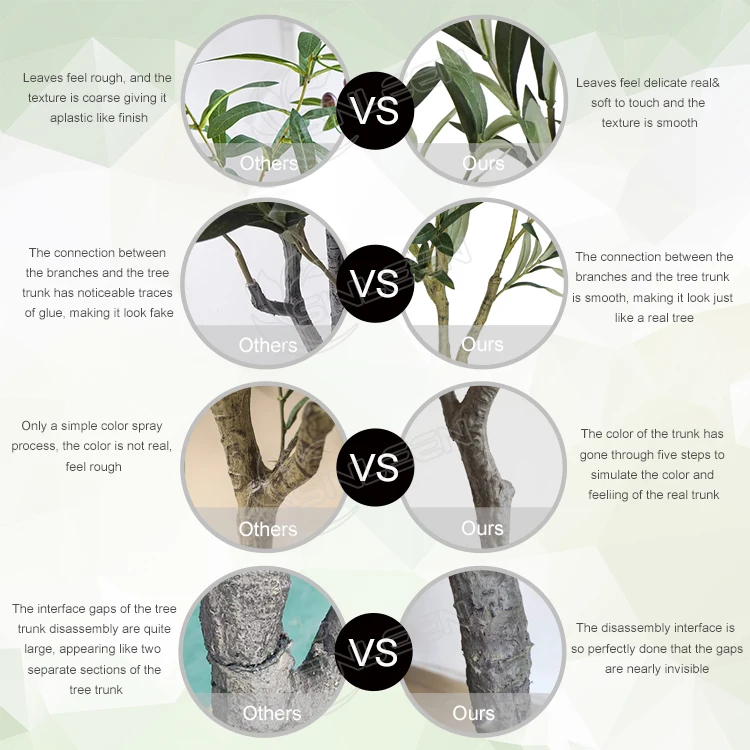 Detachable Olive Tree Plant Wholesale Fake Realistic 3 Meter Plastic Large Bonsai Planta Potted High Quality Artificial Trees