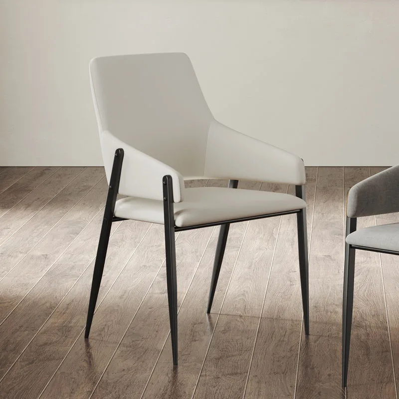 Contemporary Living Room Fabric Armrest Chairs with Metal Legs Dining Room Furniture Dining Chairs