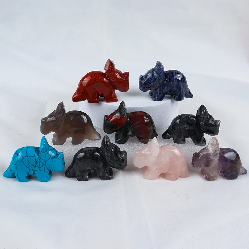 2 Inch Wholesale Healing Gemstone High Quality Crystal Animal Crystal Dinosaur Figurine For Gift hand carved  Dinosaur Craft
