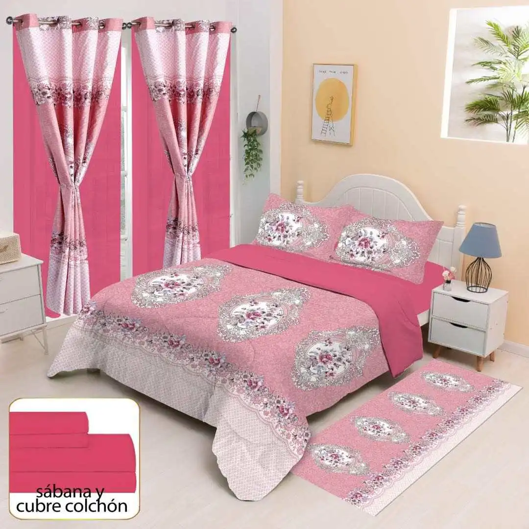 Custom 3d print kids duvet cover comforter quilt bedsheets curtain and bedding sets with matching curtains