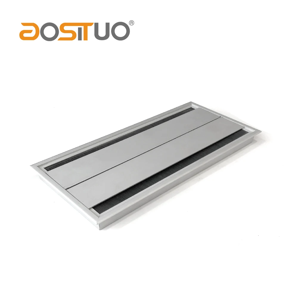 Anti-dust aluminum 300*140mm double side opening wire box management office desktop cable grommet