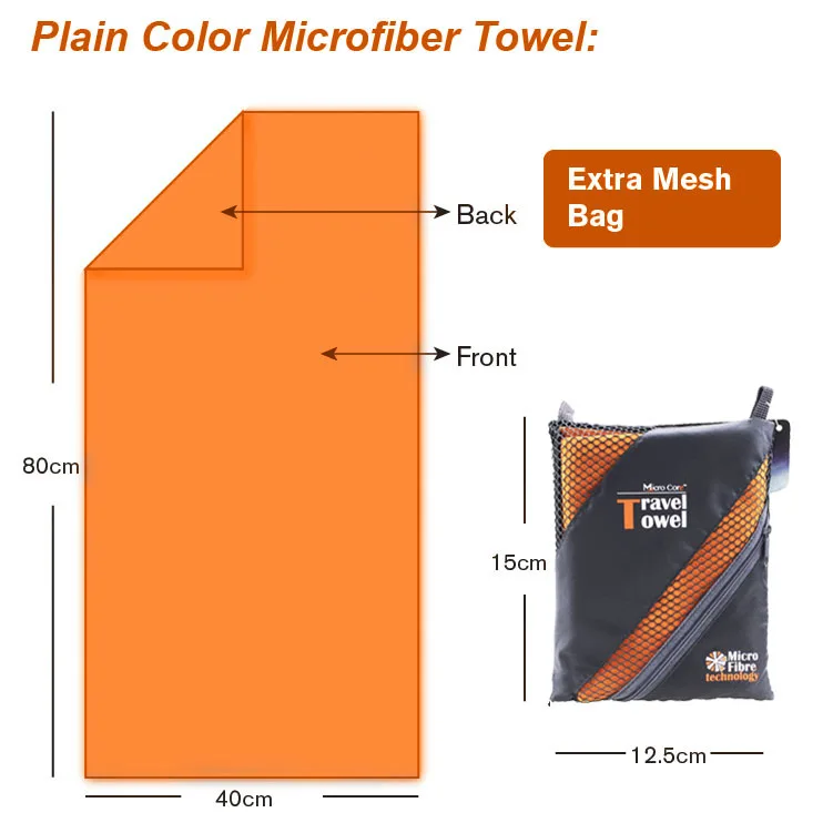 Microfiber Quick Dry Sports Towel Gym Towel With Zip Pocket