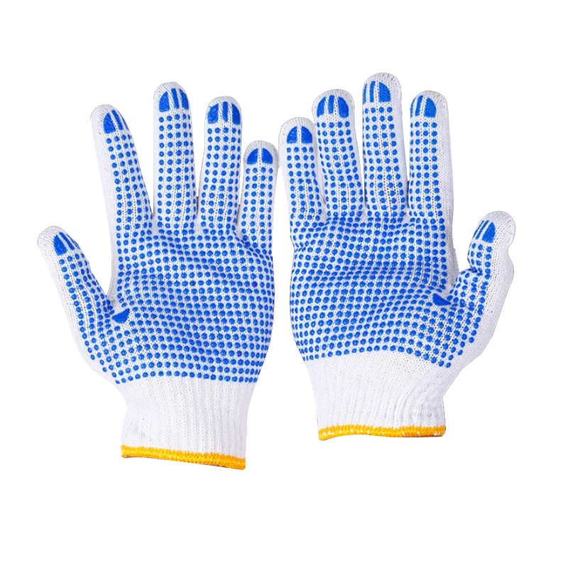 Anti-slip Cotton Knitted General Purpose Cotton Knitted work PVC Dots Gloves Safety Work Hand Gloves