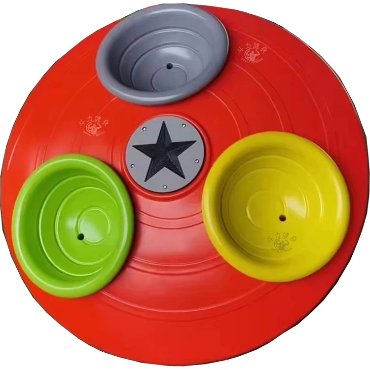 Dream kids outdoor 3 colorful seats UFO shaped multi spinner merry go round carousel playground equipment for children