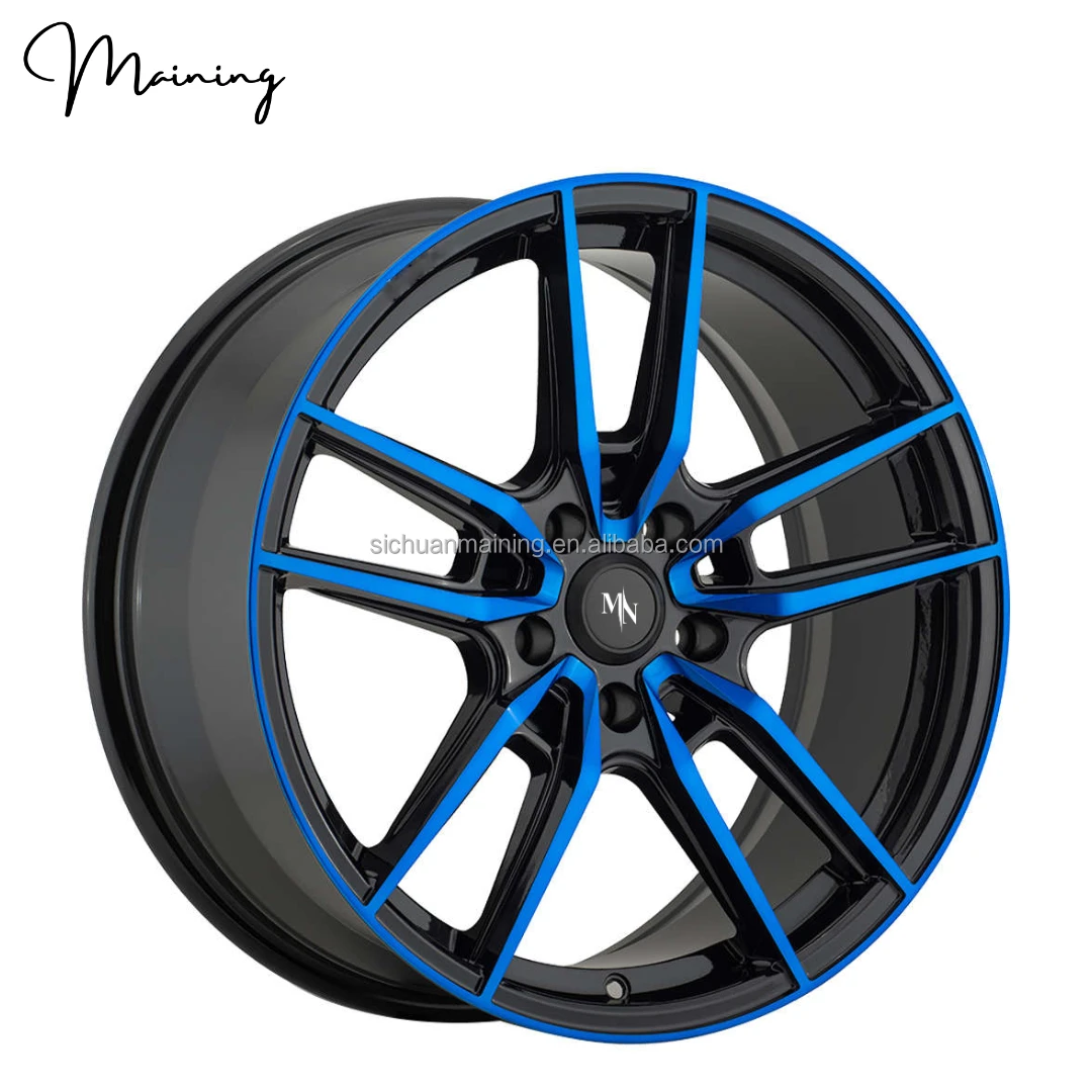 16'-26' Inch 6061-T6 Alloy Rims 5x114.3 5x120 5x112 Black Blue Customized Multi Spoke Design Forged Wheels Passenger Car Wheel
