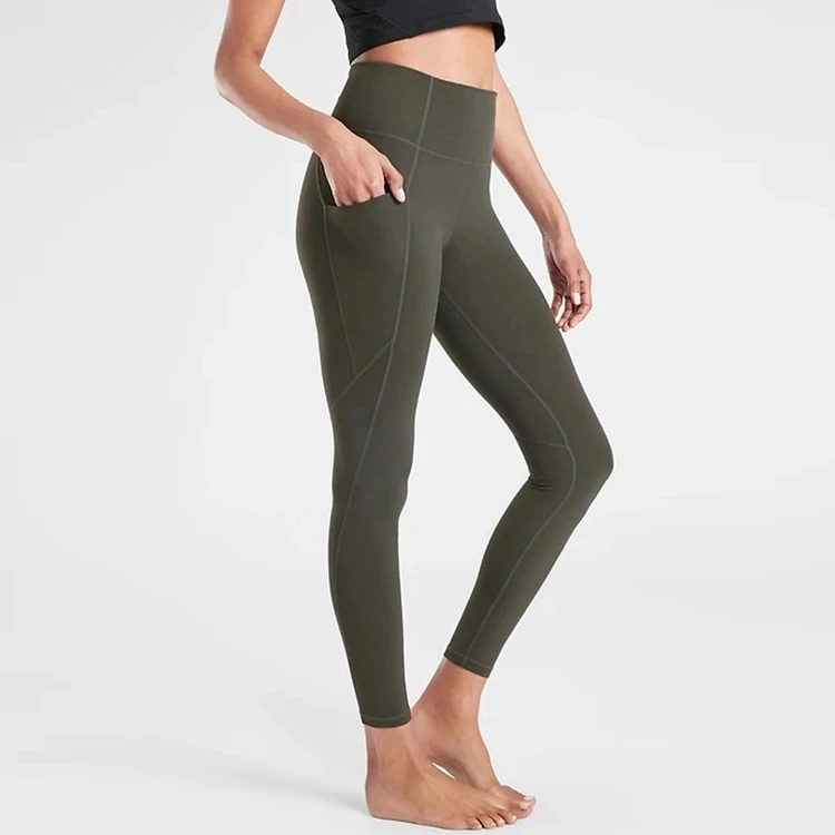 Wholesale Fashion Side Pockets Women Tights Drying Quickly High Stretch Yoga Pants Leggings