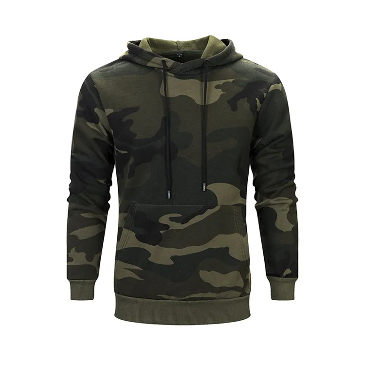 Men Custom Logo High Quality Oversized Camouflage Pullover Sweatshirt Gym Hoodies