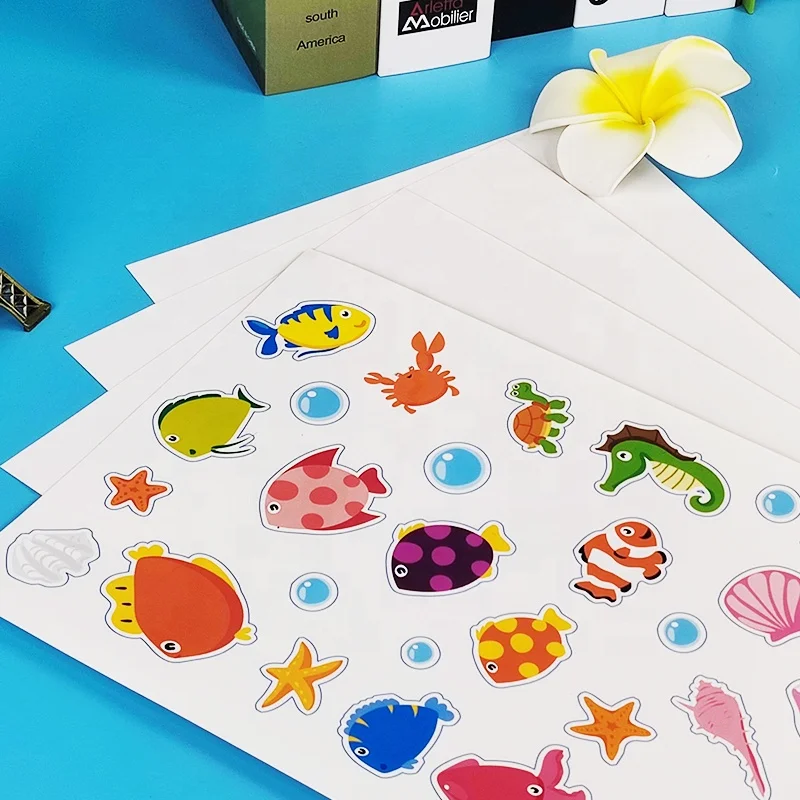 Wholesale Transparent Vinyle Destructible Stickers Sheets Decal Clear Custom Kiss Cut Sheet A4 Printable Vinyl Sticker Paper