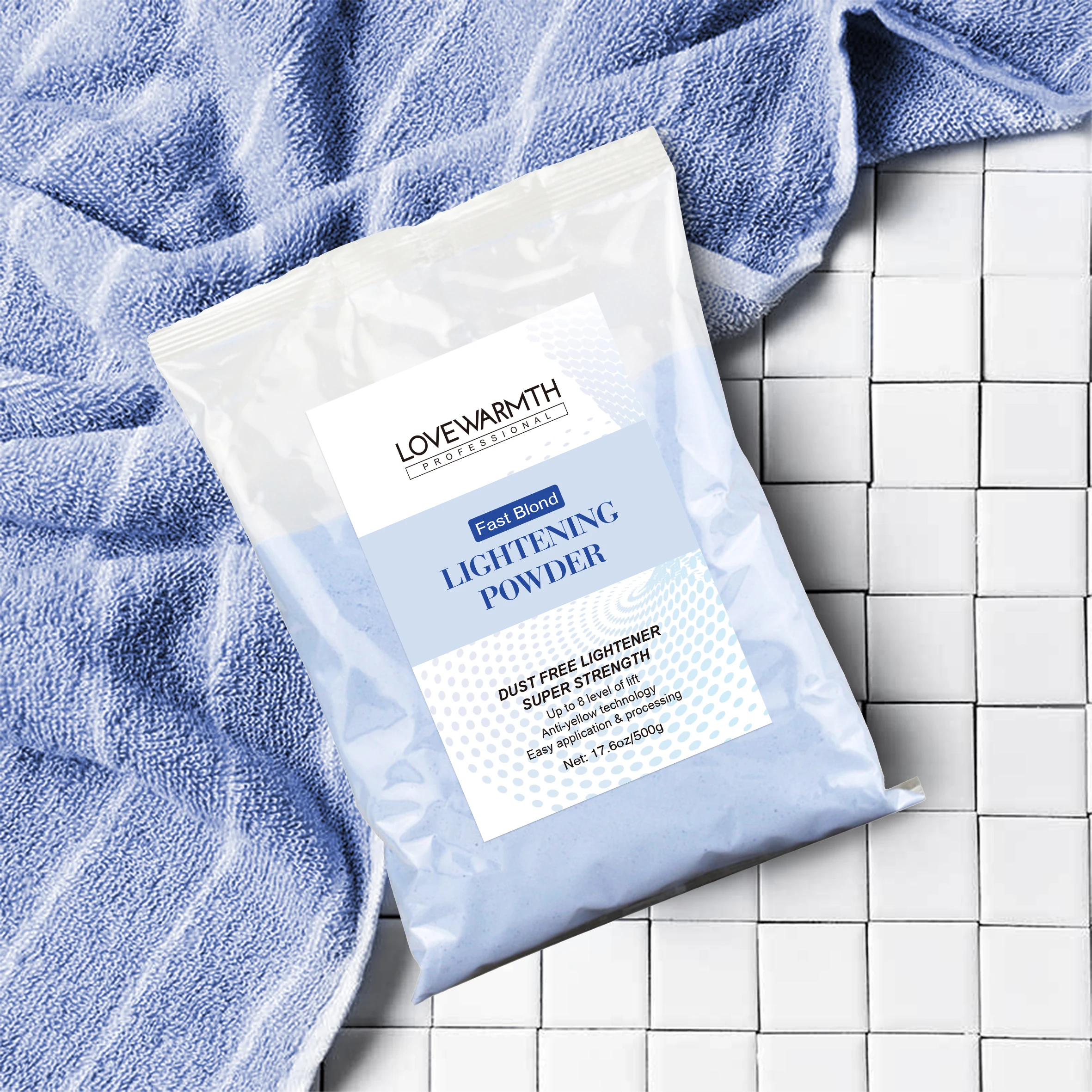 High quality permanent hair dye color peroxide cream hair bleaching powder with black / blue / white color