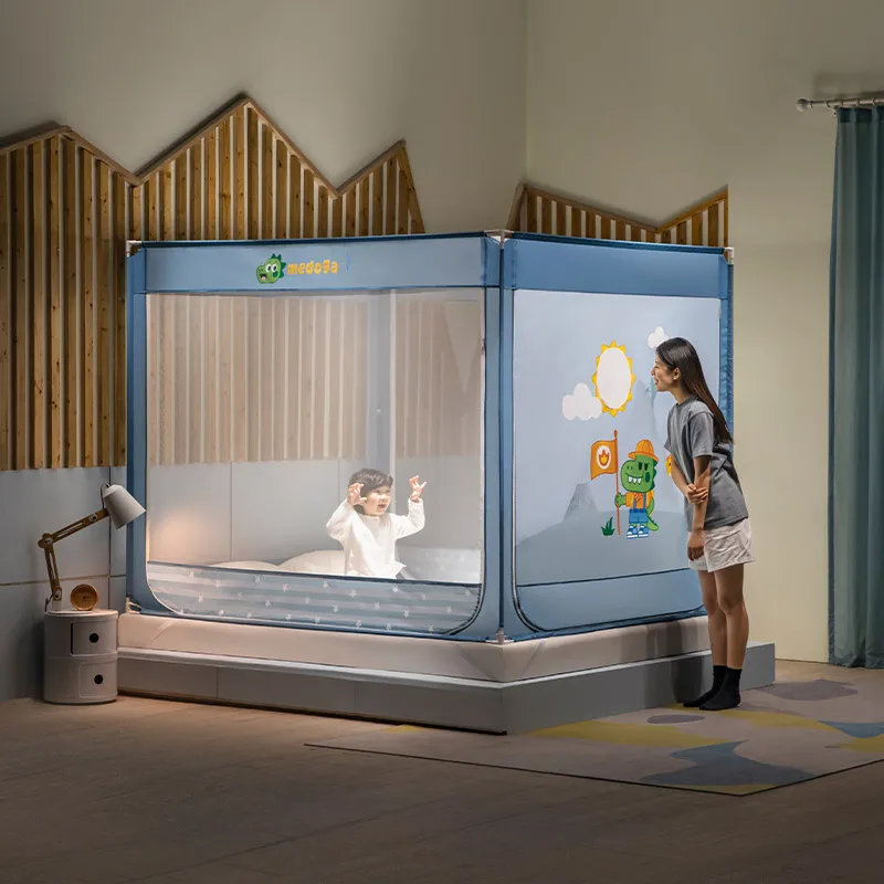 Factory Directly Sale Bed Net Kids Indoor Playground Children Bed Canopy Playhouse Metal Supports