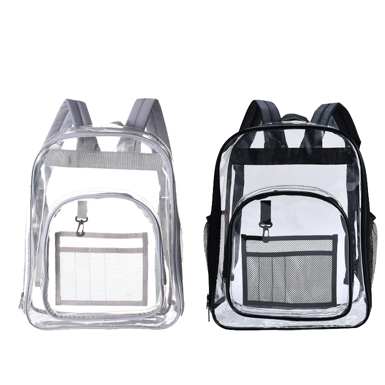 Promotional Custom Logo Transparent School Kids Clear PVC Backpack Bag pvc school bag