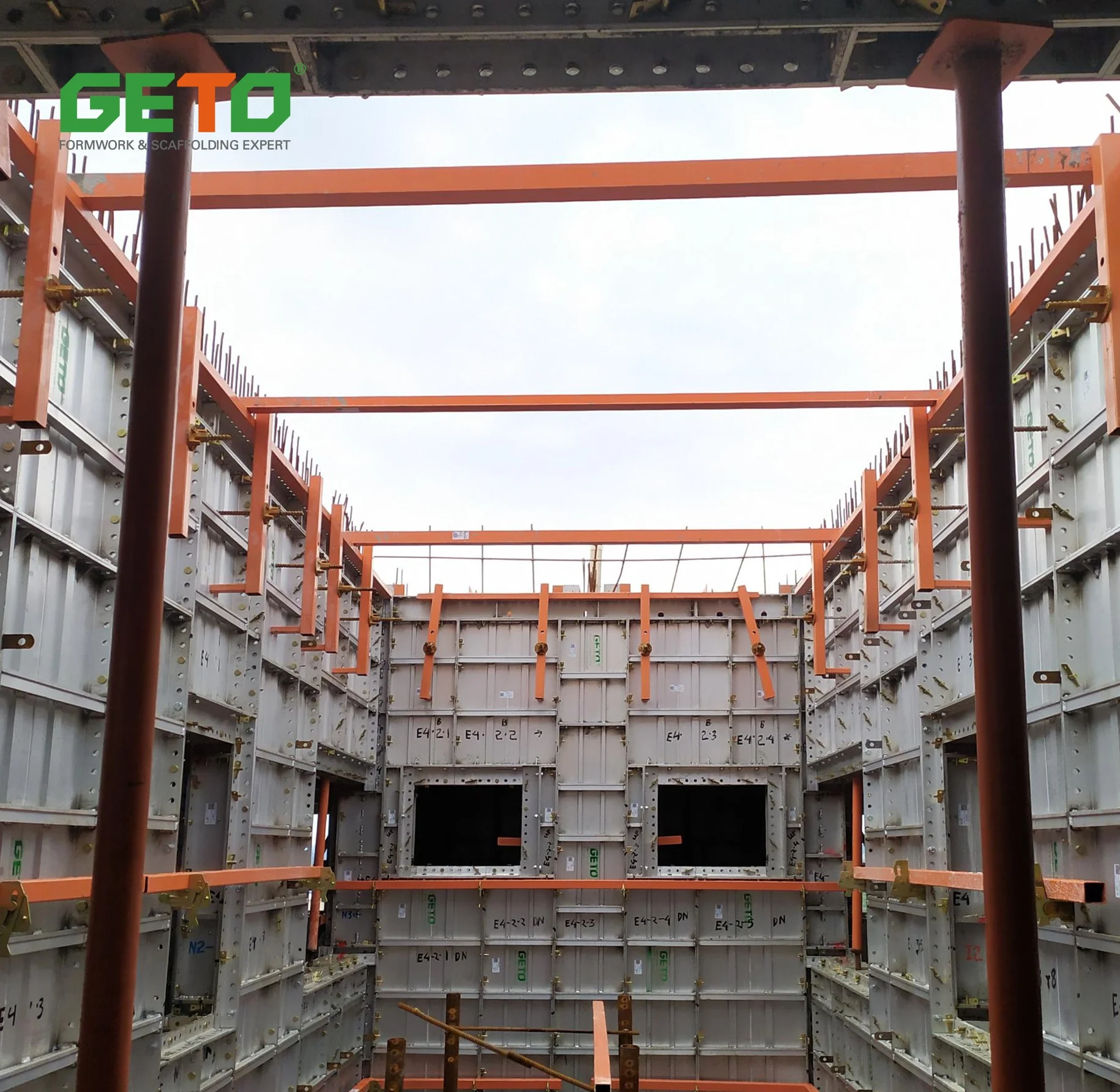 Fast construction time metal formwork concrete building structural materials