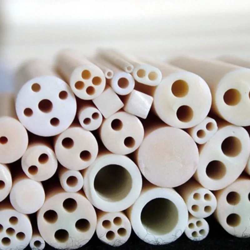 Al2o3 95% 99% 99.7% high alumina ceramic tube alumina thermocouple ceramic protection tube alumina ceramic double core tube