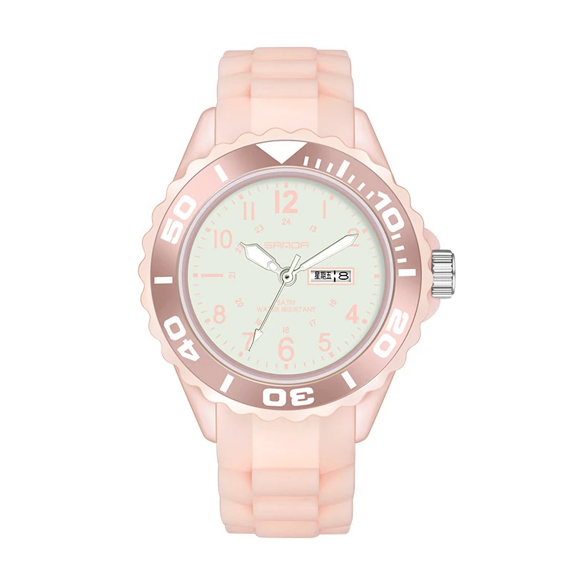 Fashion Casual Sports Quartz Watch Multifunction Dual Display Calendar Waterproof Luminous Couple Watches