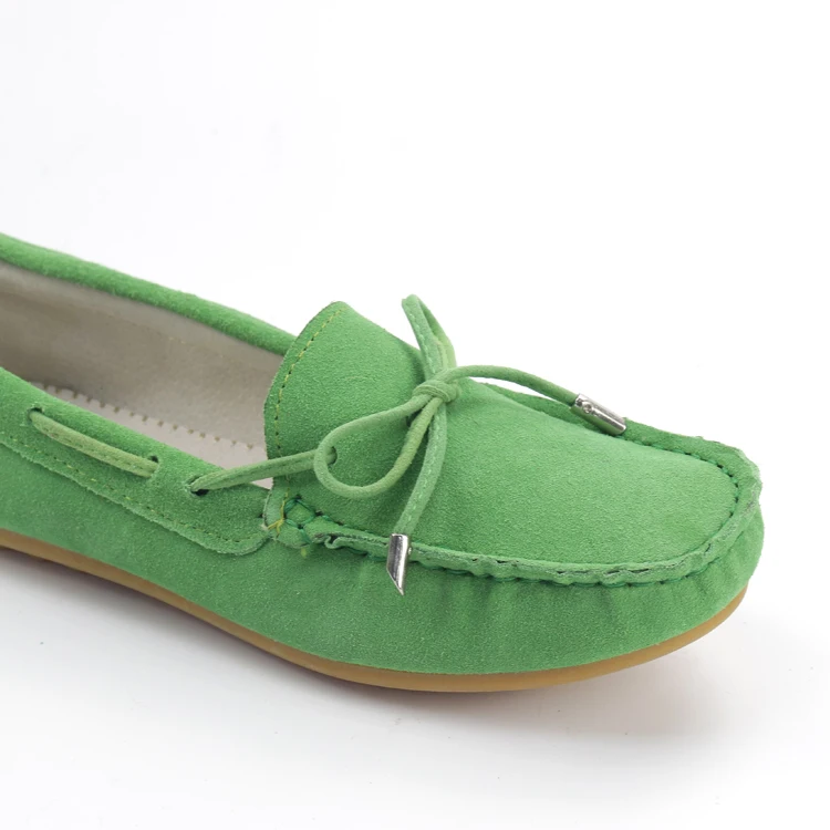 Women Casual Bowknot Penny Loafers Moccasins Driving Summer Leather Ladies Shoes Slip on Flat Boat Shoes